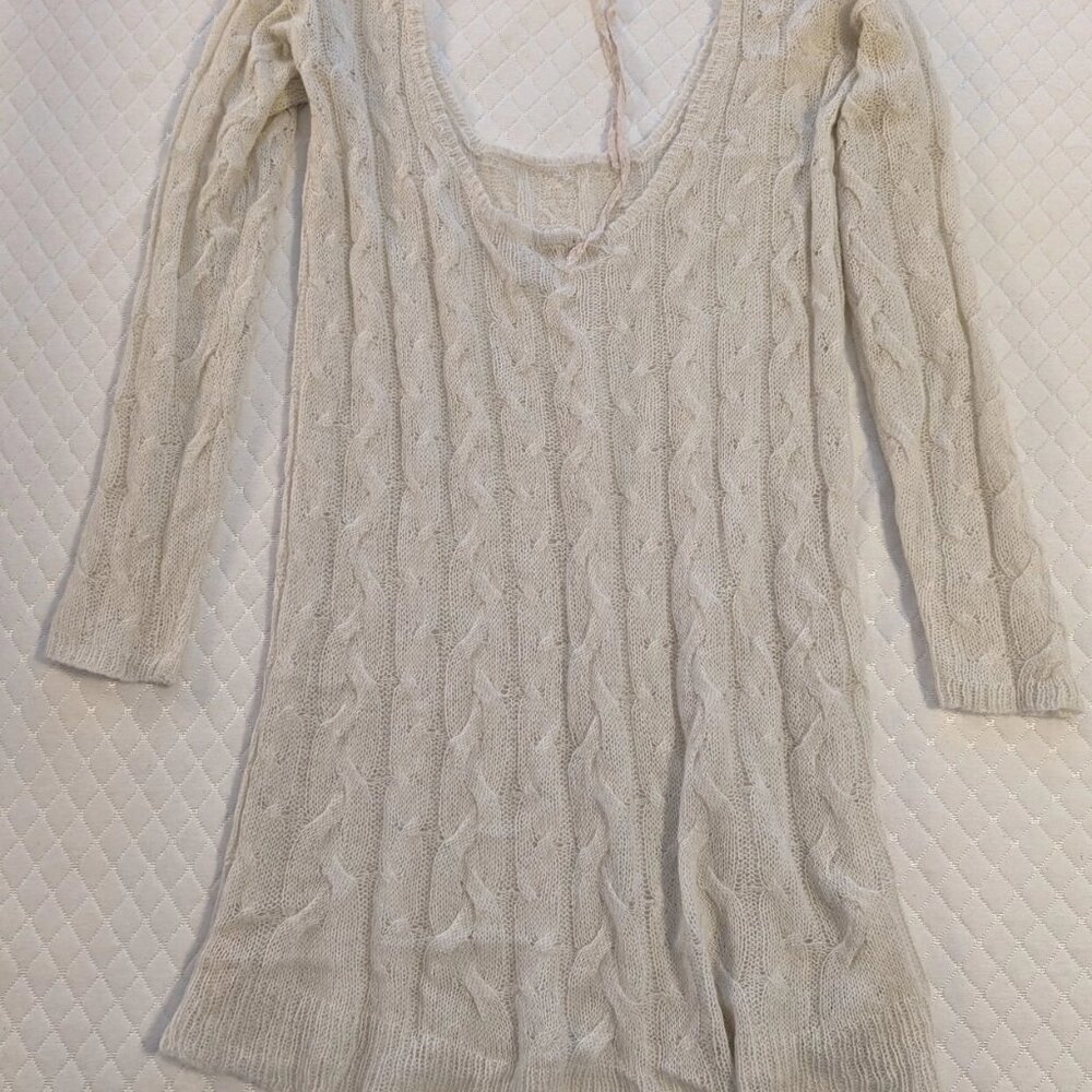 Free People alpaca/wool lightweight open back knit sweater dress - Medium